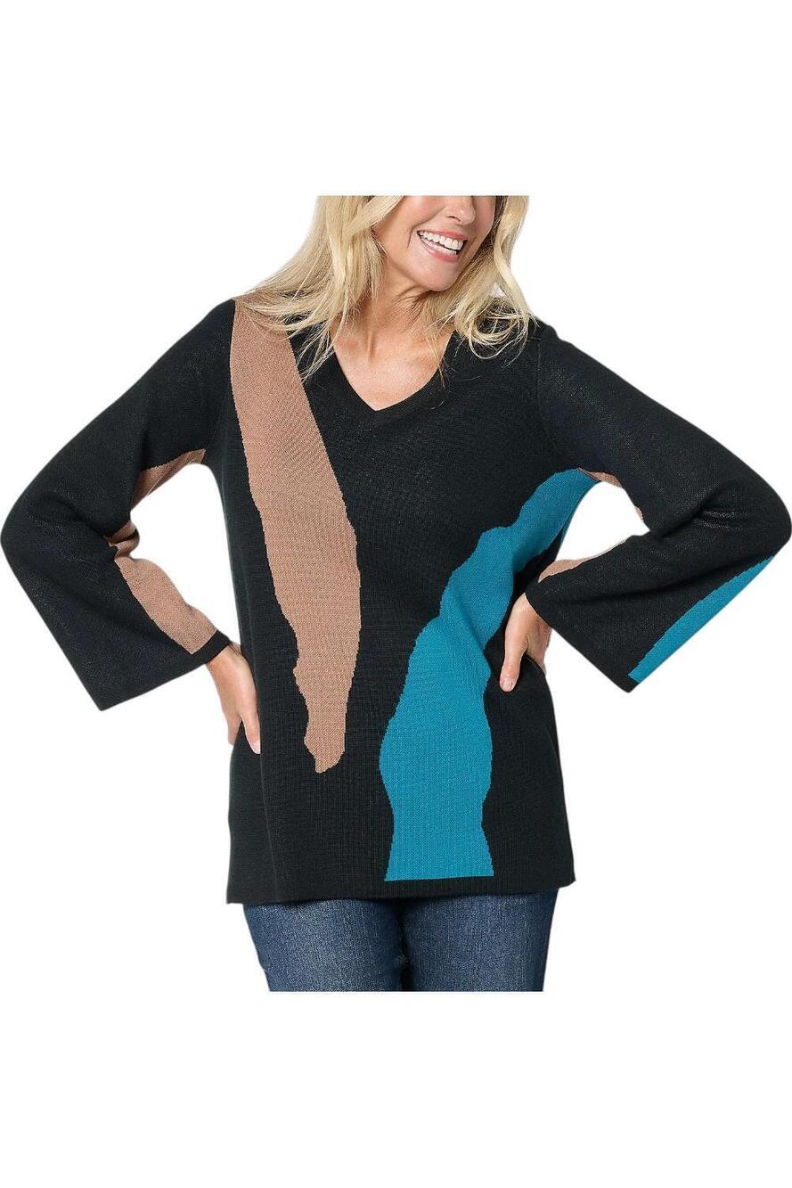 Brandis Dress OutLoud Women's Wild Kat Intarsia Sweater Black Combo - Regular